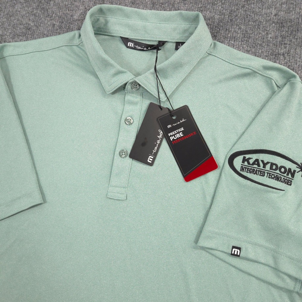 Travis Mathew Coto Performance Polo Shirt Mens L Beryl Green Heather Golf NEW